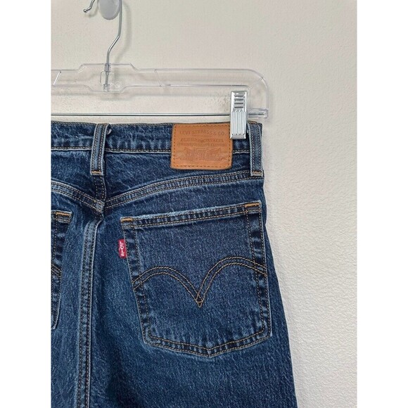 Levi's Wedgie Straight Button Fly Medium Wash Blue Jeans High Rise Women's 25 - Picture 7 of 10